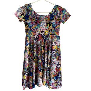 Wild Rich Kids twirl Dress youth size 9/10 Lisa Frank velvet unicorn cat pegasus